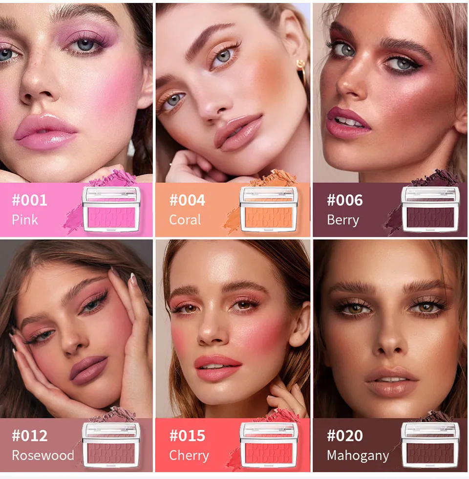 Carved Blush Plate 6 Color Powder Matte Face Blush Face Blusher Blendable Formula Long Lasting Waterproof Light Good Quality