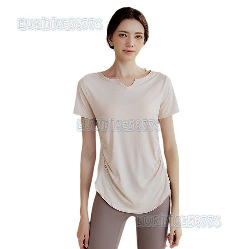 Womens Yoga Top Loose Slimming Quickdry Short Sleeve Tshirt Cool Running Sports Top Morning Jogging Workout Fitness Clothing H250825