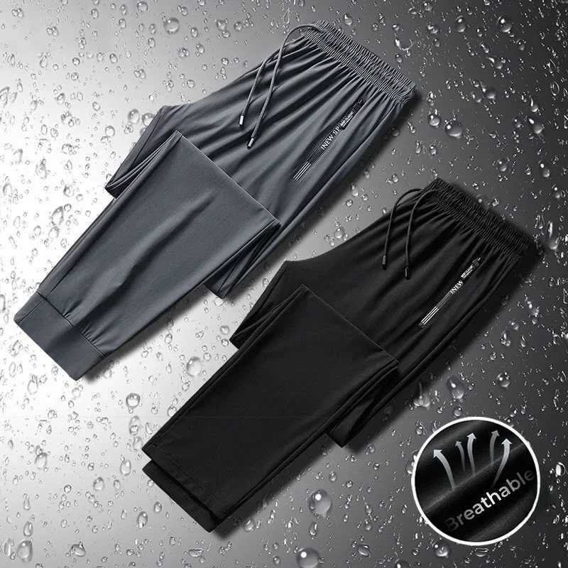 8XL Plus Size Cool Ice Silk Sweatpants High Elastic Summer Mens Casual Pants Breathable Straight Classic Jogging Trousers Korean W250826