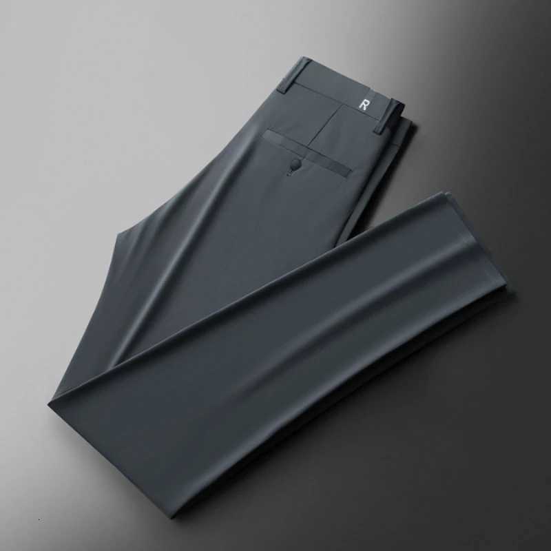 2024 New Thin Men Brand Business Casual Suit Pants Straight Slim Soft Fabric Trousers Spring Summer Elegant Popular Mens Clothing W250826