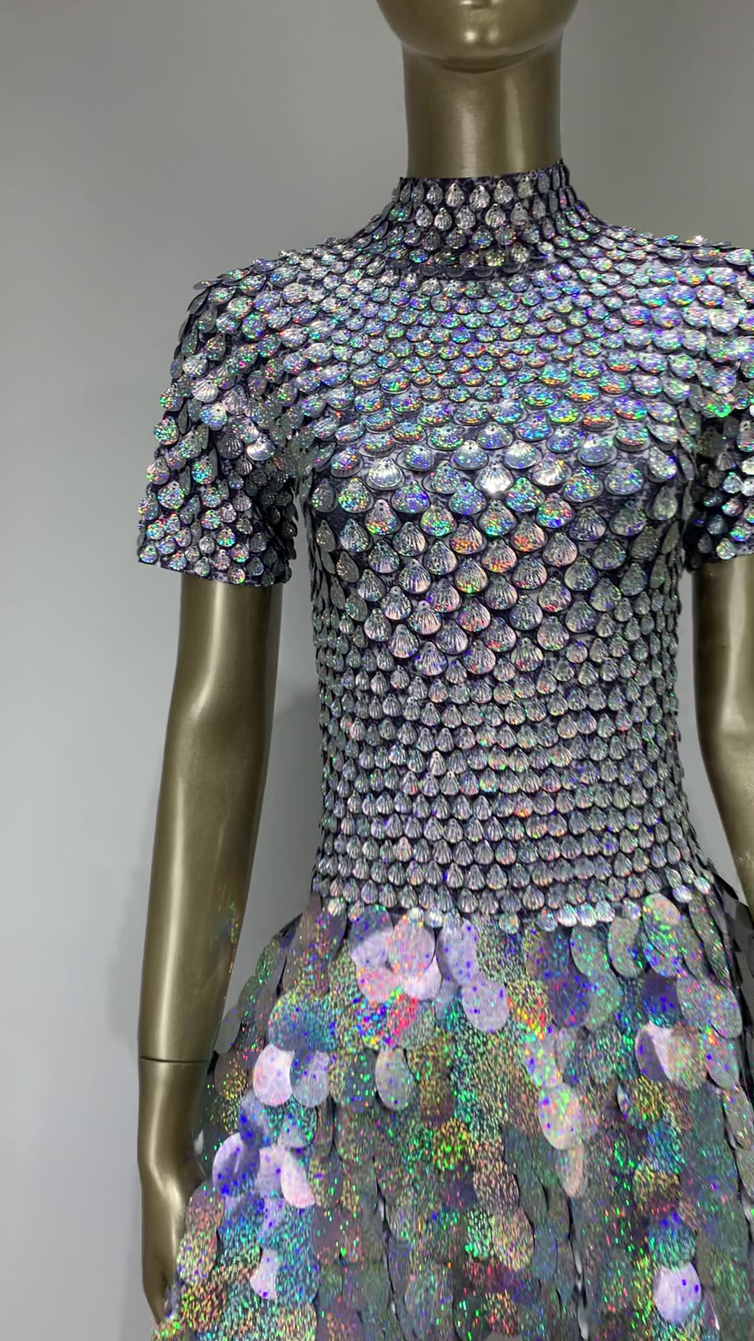 Sequin Shell Mini Dress for Nightclub Parties & Stage Performances - Sparkling Sleeveless Cocktail Dress