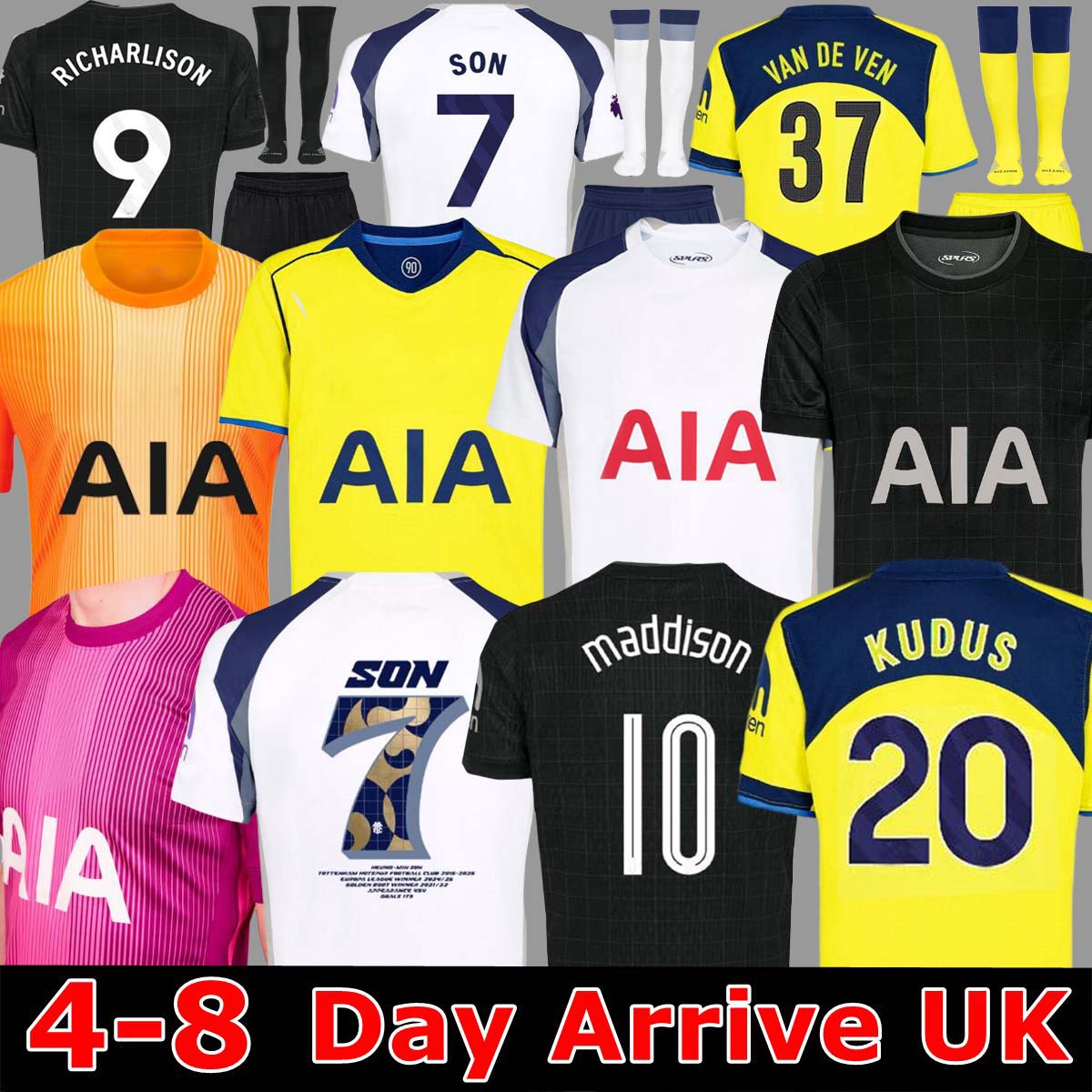24 25 26 Season TEL SOLANKE SON KUDUS MADDISON KULUSEVSKI RICHARLISON ROMERO VAN DE VEN BISSOUMA Soccer Jerseys 2025 mens kit kids equipments9999