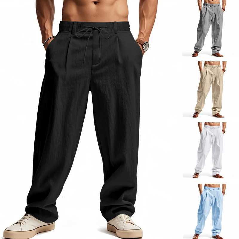 Autumn New Product American Loose Linen Western Pants Casual Trendy Wrinkled Simple Breathable Sports Straight Pants For Men W250826