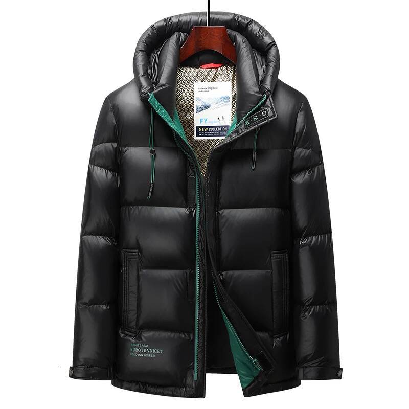 2023 New Gloss Plush Winter Warm Jackets Windproof Light Jacket Men 90% Duck Down Coat Male