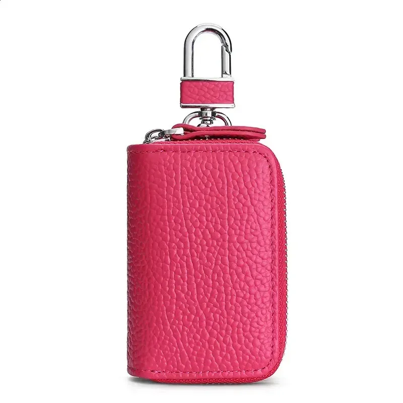 Unisex Business Gift Cow Genuine Leather Base Fashion Small Bags Purse Case Office Use Black Multifunction Key Pack Holders