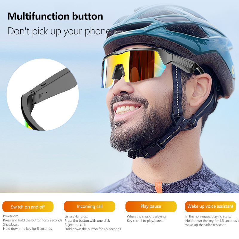 Qianjin Wind Sunglasses Smart Glasses Bluetooth Translation Call AI glasses polarized sports casual sunglasses technology