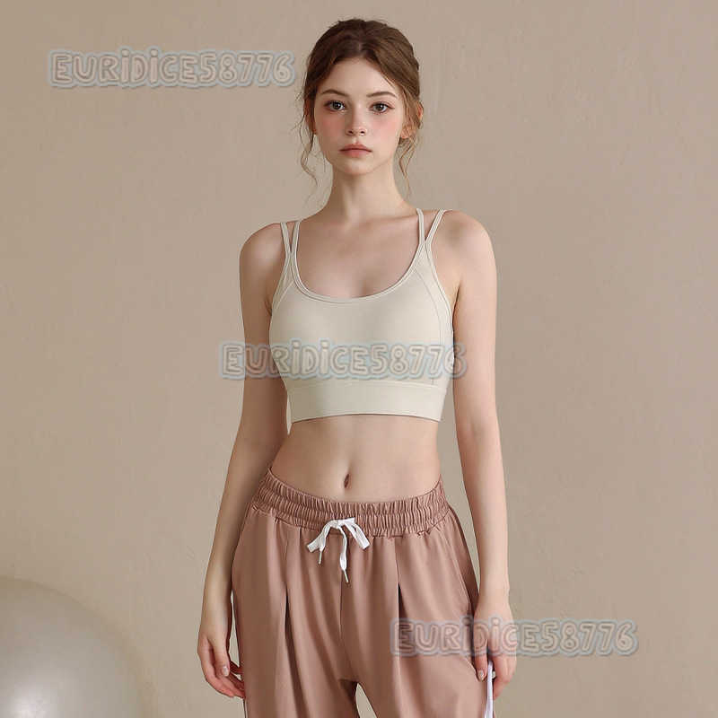 Highend Yoga Sports Bra Cross Back Shockproof Gathered Yoga Running Fitness Onepiece Sports Bra H250825