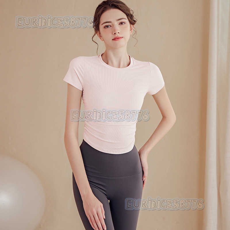 2025 New Breathable Quickdry Short Sports Top Women Short Sleeve Tshirt Slim Fit Ice Silk Running Summer Yoga Wear H250825