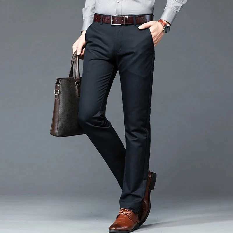 Autumn Winter Business Casual Men Stretch Classic Mens Thick Cotton Trousers Elastic Korean Male Fashion Office Work Suit Pants W250826