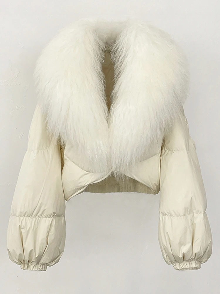 OFTBUY Fahsion Short Long Slevee Puffer Jacket Winter Clothing Women Real Mongolia Sheep Fur Coat Real Fur Goose Down Parkas 250826
