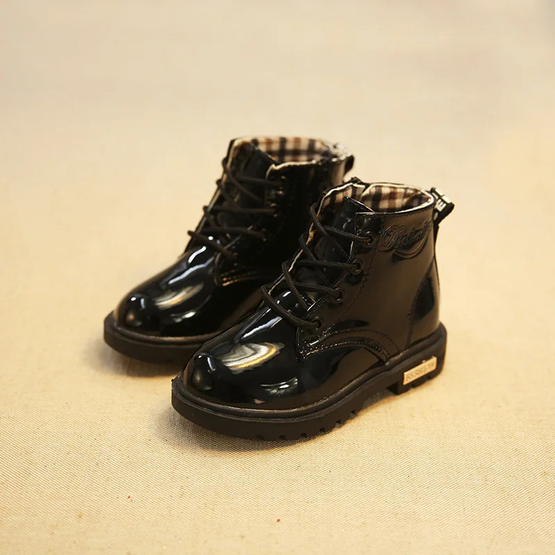 Winter Children Shoes PU Leather Waterproof Plush Boots Kids Snow Boots Girls Boys Casual Boots Fashion Sneakers 250825