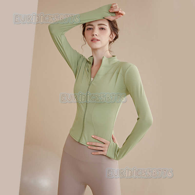 Stand Collar Zipper Yoga Jacket Womens Cardigan Running Cycling Quickdry Sports Top Long Sleeve Autumn Winter Fitness Wear H250825