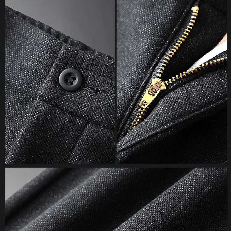 Mens Straight Leg Long Daily Pants Casual Straight Slim Fit Narrow Leg Trousers Stylish Male Suit Work Fashion Blue Gray Pants W250826