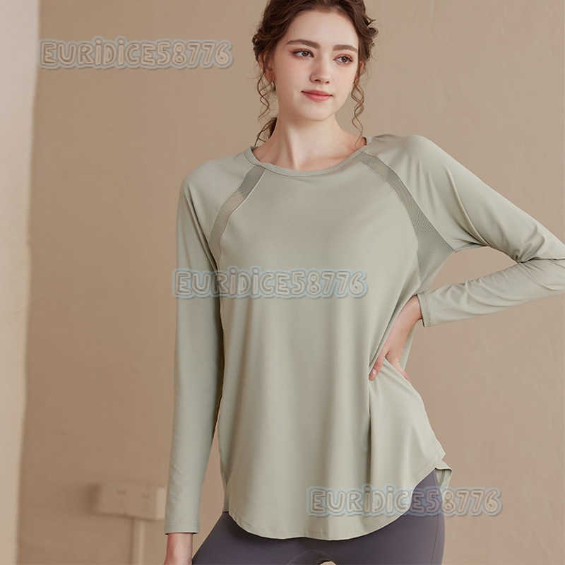 2025 New Highend Sports Top for Women Quickdry Running Yoga Shirt Loose Pilates Training Long Sleeve Tshirt H250825
