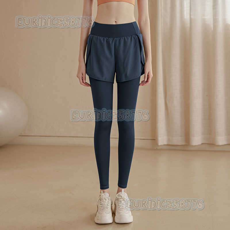 Fake Twopiece Yoga Pants for Women High Waist Hip Lift Tummy Control Running Pants Stretchy Tight Pants Sports Plus Size Fitness Pants Long Pants H250