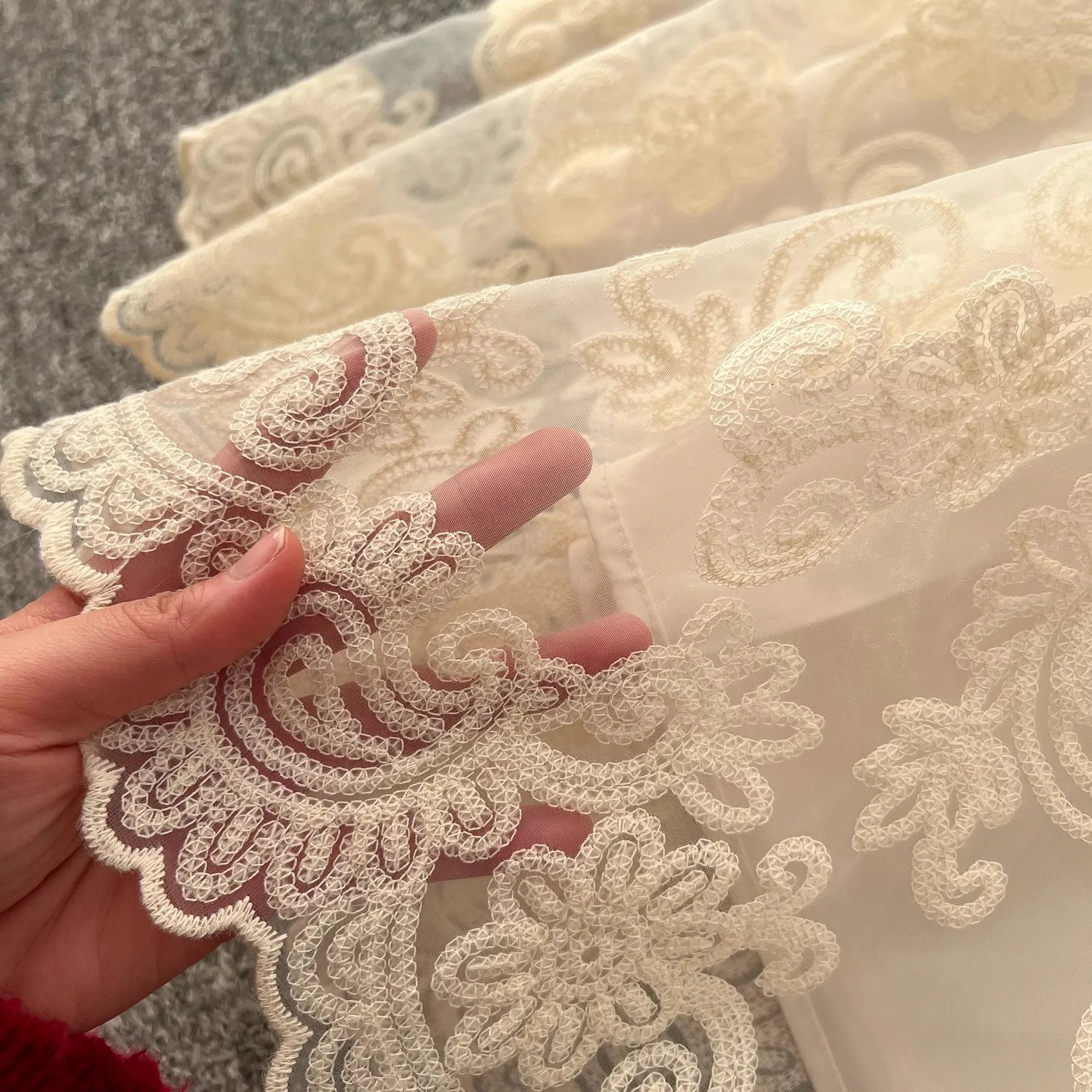 Summer Runway Flower Lace Embroidered Dress French Women Stand Lanetern Sleeve Elegant Sashes Vintage Party Long Robe Vestidos 250825