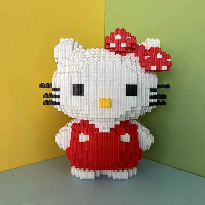 Sanrio Hello Kitty Kuromi My Melody Anime Peripheral Cartoon Kawaii Cute Building Blocks Assembled Toys Creative Decoration Gift X250826