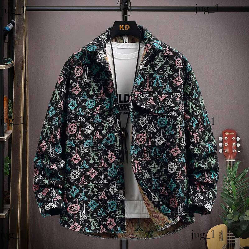 Free shipping Jacket floral woven long sleeved shirt men thin designers jacket handsome red spring and autumn personality lv