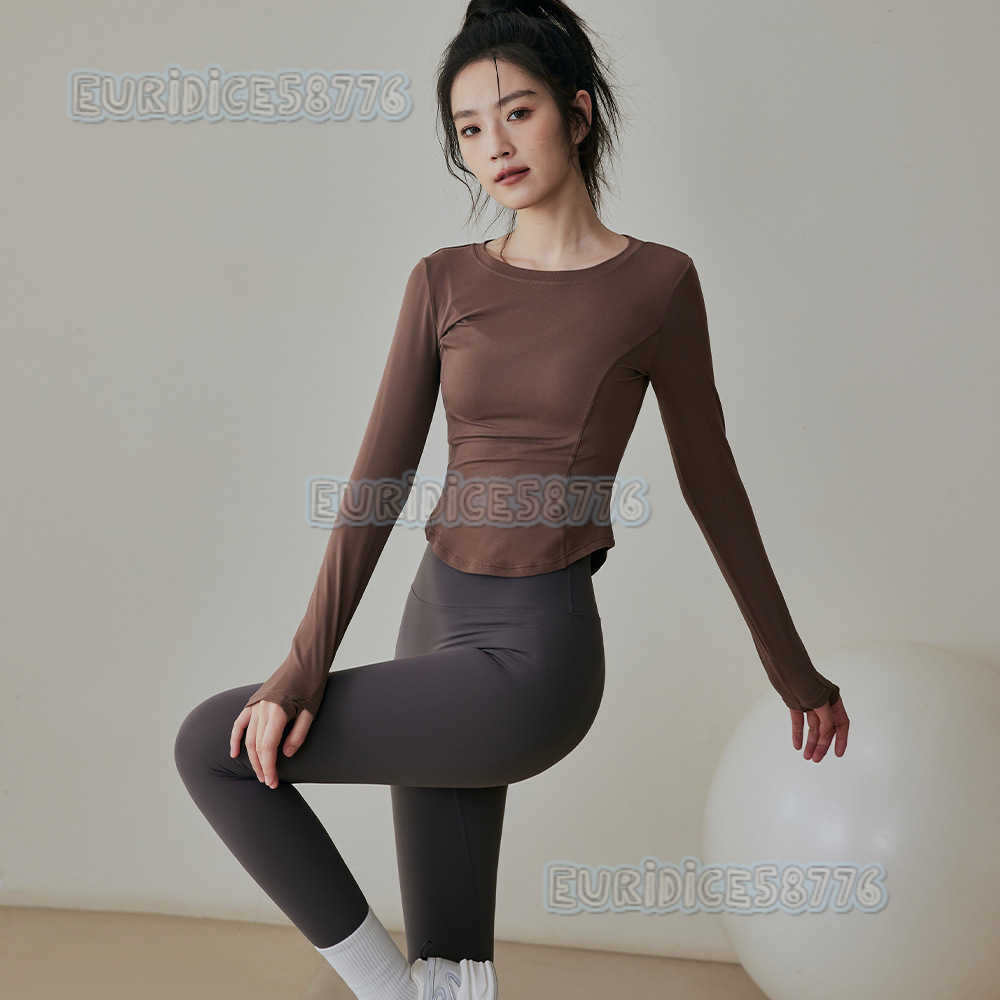 Womens Sports Top Slimming Warm Yoga Wear Autumn Winter New Running Pilates Training Set Fitness Long Sleeve H250825