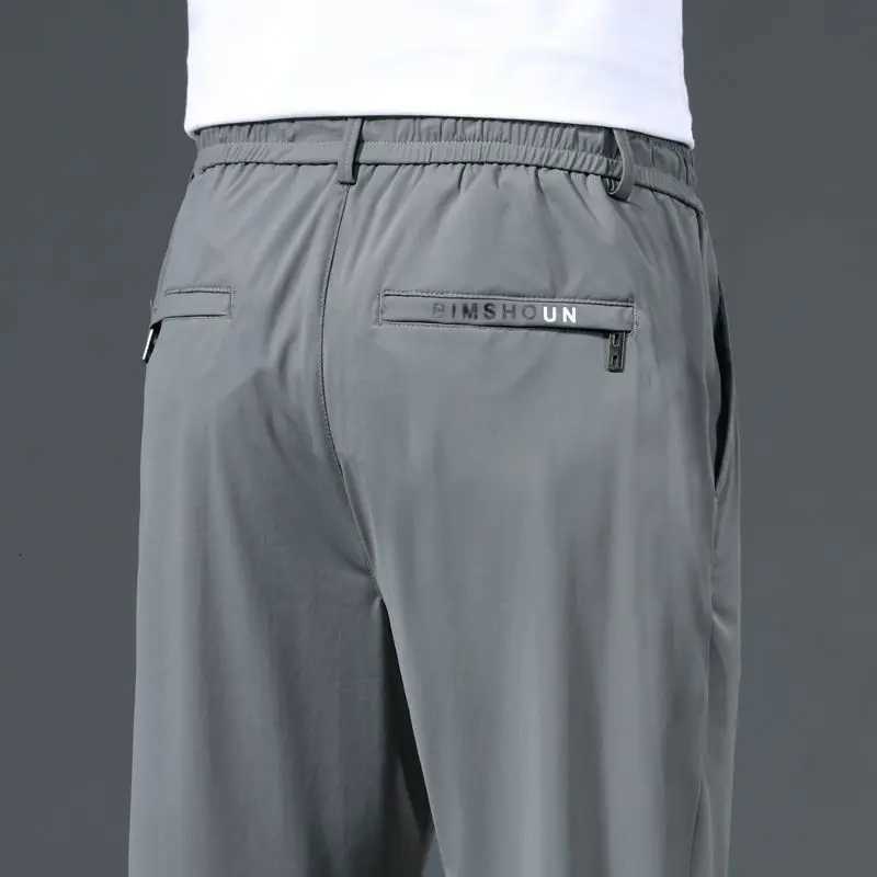 2025 Spring Summer Ultrathin Mens Stretch Slim Straight Casual Pants High Quality Fashion Breathable Golf Sports Trousers W250826