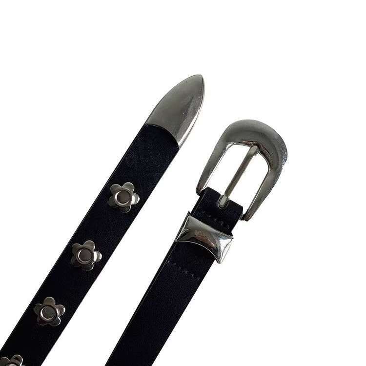 Women's Shirt 2025 New Niche Design Jeans Fashion Flower Decoration Accessory Belt for Men