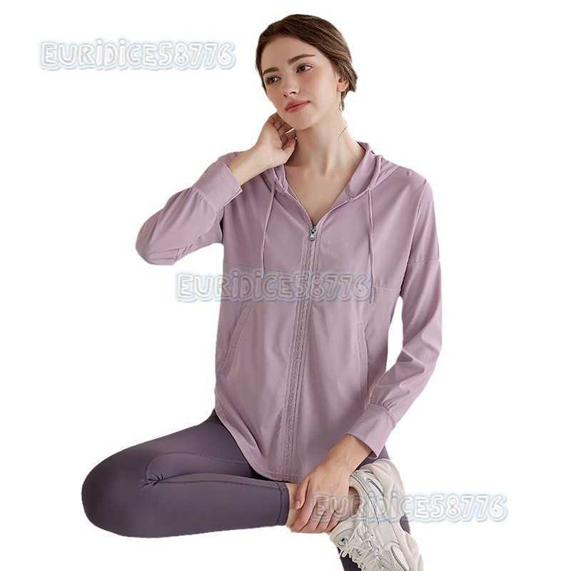 Sports Quickdry Top for Women Loose Hooded Yoga Jacket Gym Coverup Casual Running Training Long Sleeve H250825