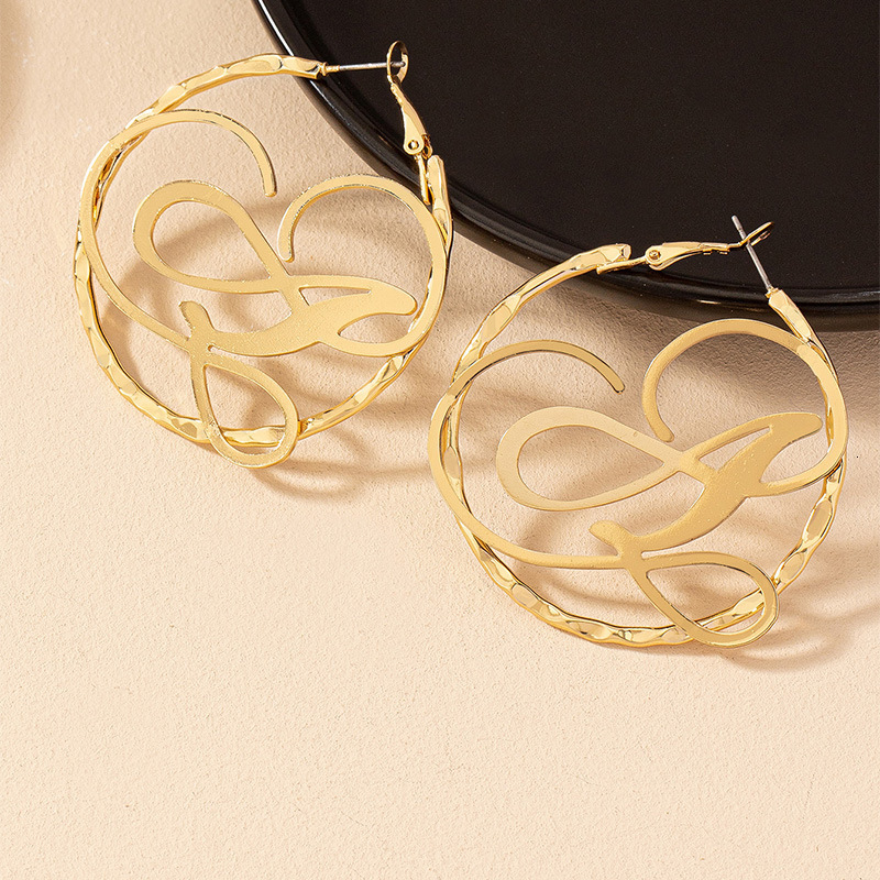 GoldButterfly 75mm Twisted Custom Name Earrings A-Z Original Letter Large Ring Earrings Name Earrings Personalized Womens Gifts 241025