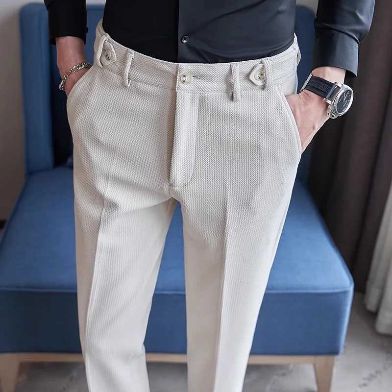 Blue Green Mens Suit Pants Fashion Slim Dress Trousers White Black Khaki Mens Pants FallWinter Mens Pants Asian Size W250826