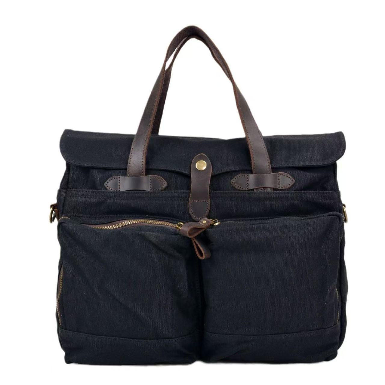 Tailor o American Vintage Mens Business Briefcase S ize 40*30*10cm Heavy Duty Oil Waxed Canvas Tote 15 Computer Bag