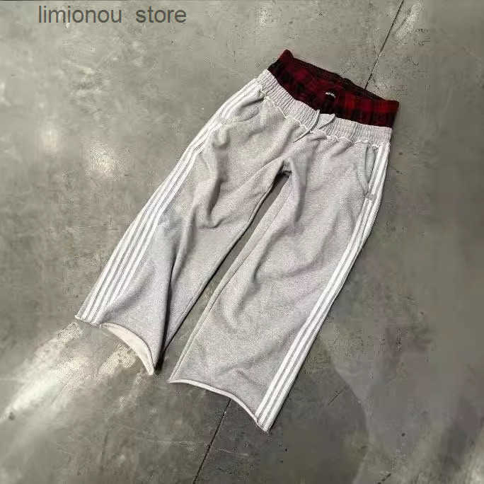 Baggy Sweatpants Men Camouflage Joggers with Gothic Stripe Retro Double Layer Design Elastic Waist Casual Pants Z260315