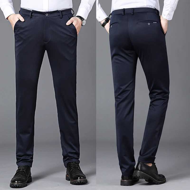 Male Pants Stretch Solid Black Smart Casual Mens Trousers Office Quick Dry Suit Pants New Spring Autumn Korean Straight Pants W250826