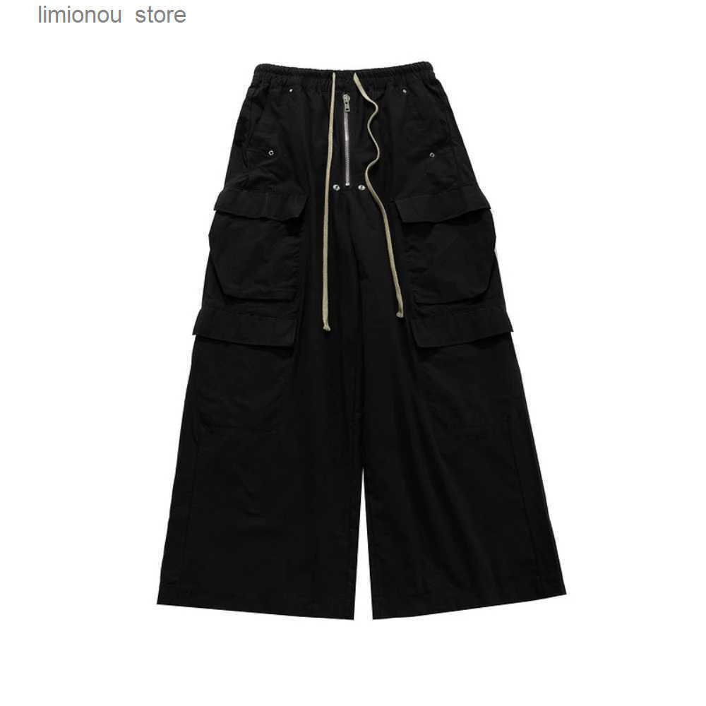 Owen Seak Mens Cargo Pants Casual Loose Gothic Mens Trouser Autumn High Street Black Pants Size XL W250505 Z250825