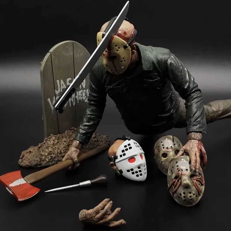 Designer Friday The 13th Jason Action Figure Jason Figurine Anime Peripheral Toys 7Inch Movie Model Ornament Halloween Gift for Kids G250826