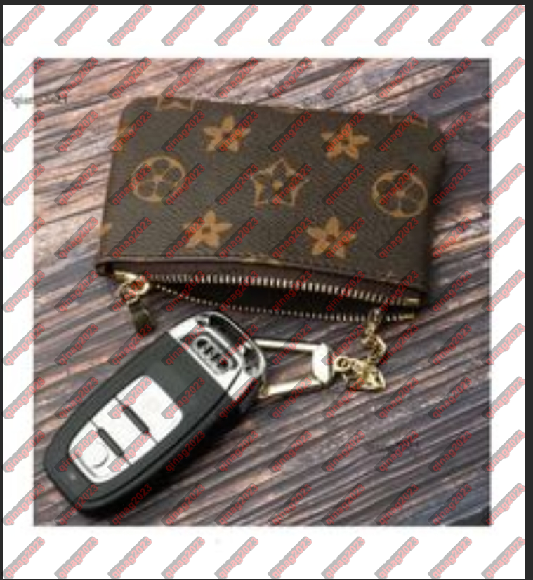 Women card holder small zippy wallets coin purse Brown wer M626 poke key chain Genuine Leather men Designer wallet Coin Purses Key pouch Card Holder-AA