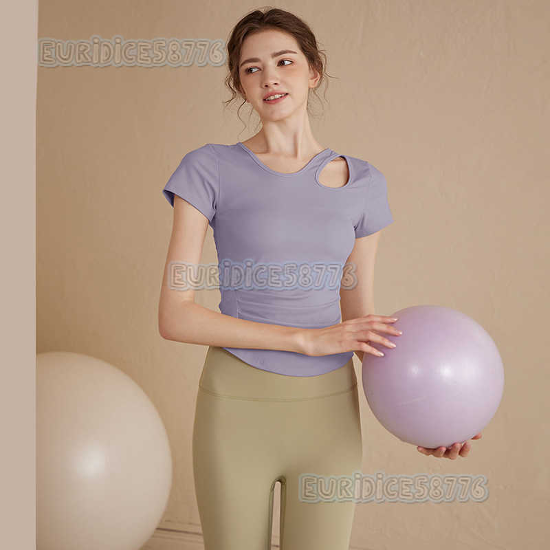 Highend Yoga Wear Sexy Slim Fit Breathable Thin Sports Fitness Shirt Running Short Sleeve Pilates Top H250825