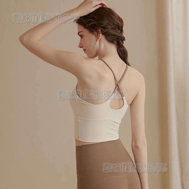 Cross Back Strap Sports Bra for Women Shockproof Quickdry Fitness Bra Pilates Yoga Vest for Summer H250825