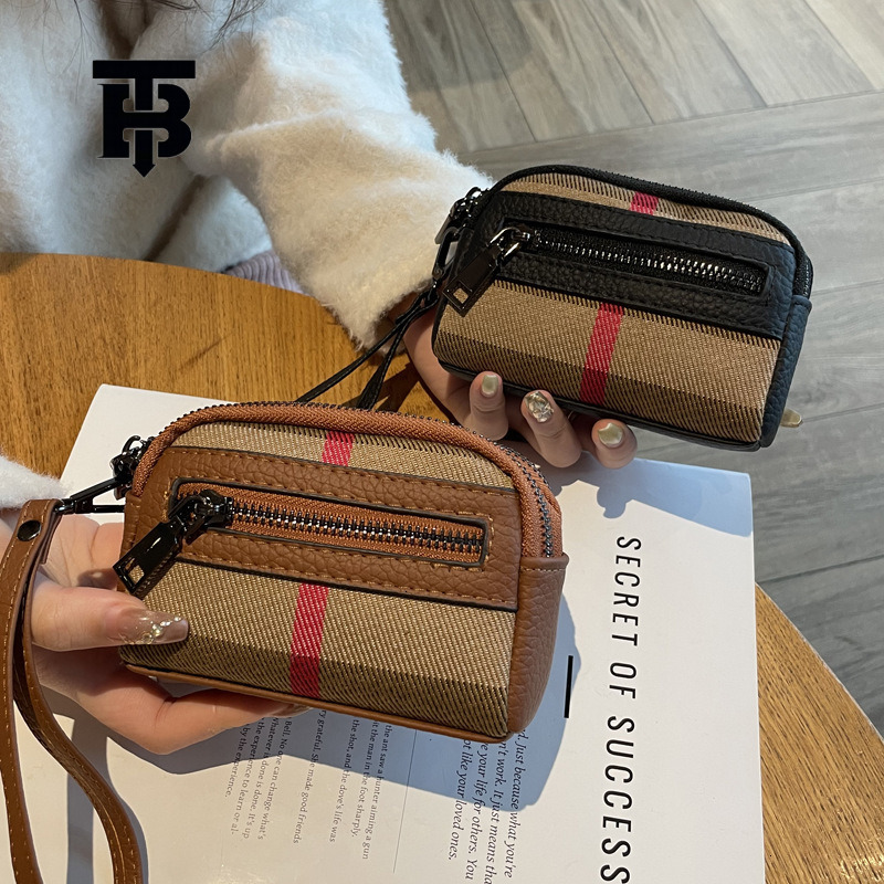 TB BHULAMTE Designer Women's Luxury Wallet New Exquisite High End Mini Compact Storage Bag Zipper Coin Bag Free Shipping Fashion Stripe Phone Bag