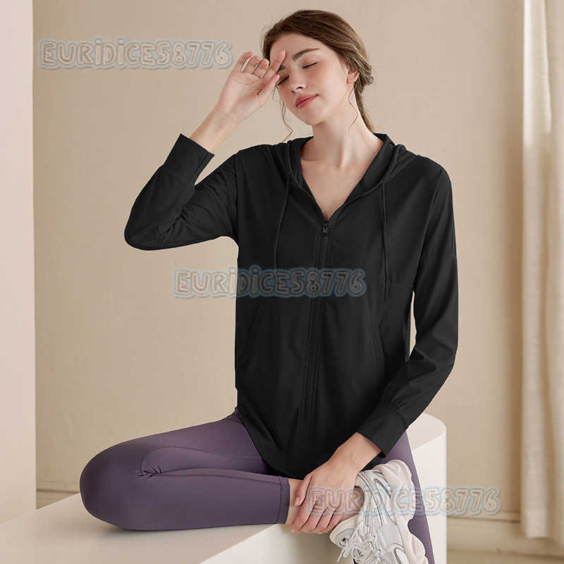 Sports Quickdry Top for Women Loose Hooded Yoga Jacket Gym Coverup Casual Running Training Long Sleeve H250825