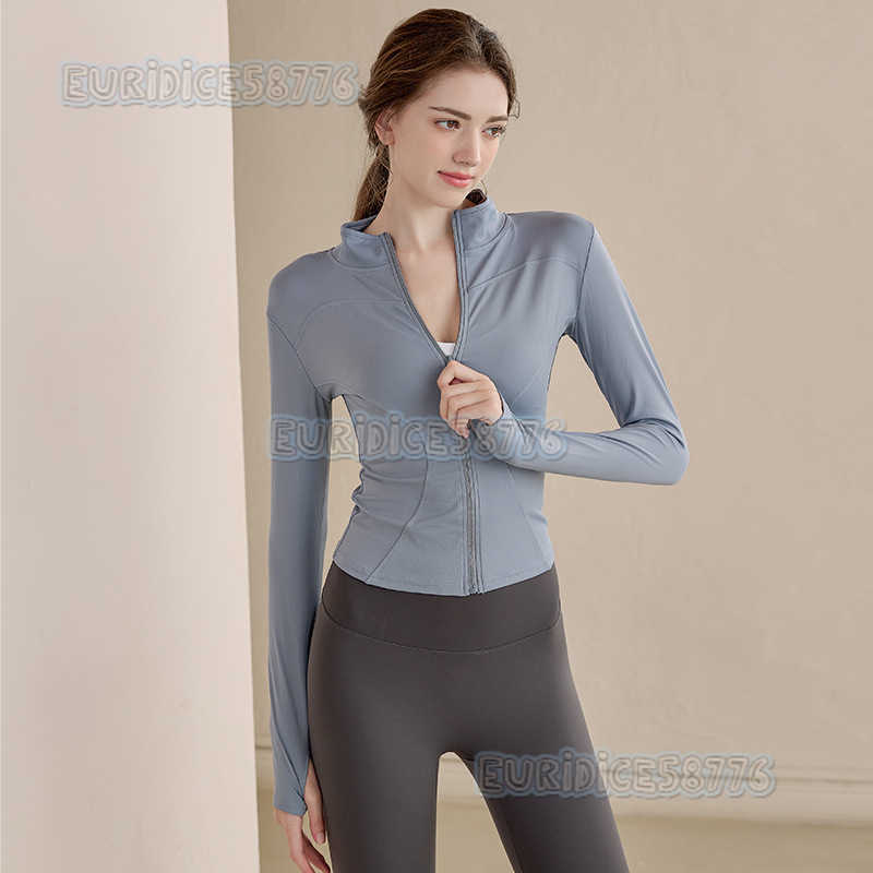 Stand Collar Zipper Yoga Jacket Women Cardigan Cycling Quickdry Sports Top Long Sleeve Autumn Winter Fitness Clothing H250825