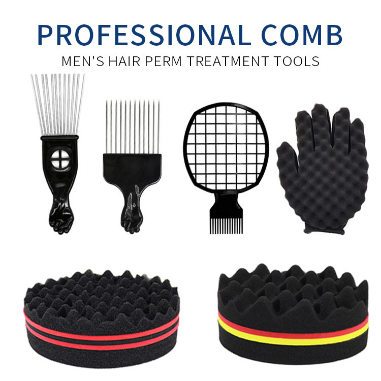 Hair Sponge Brush Magic Barber Twist Curl Sponge Dreads Locking Afro Coil Comb Tornado Care Tool4PCS 220718