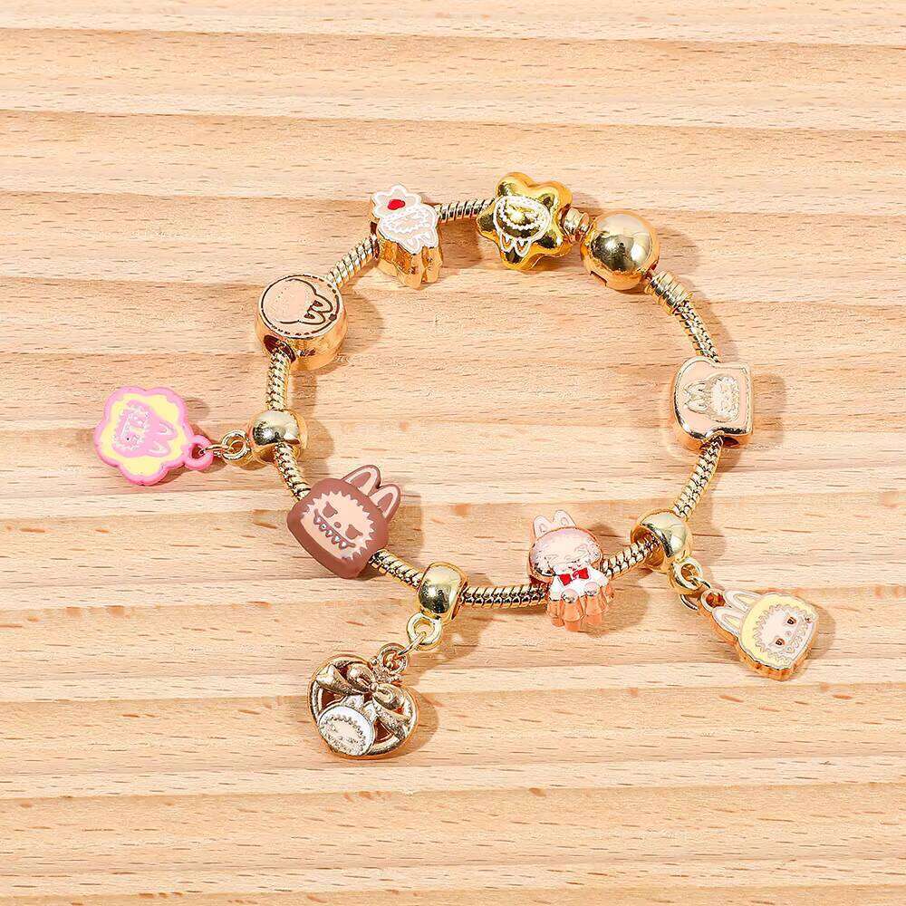 Labub Art Series Cute DIY Charm Bracelet Plush Beads Pendant Fashion Jewelry Collector's Gift