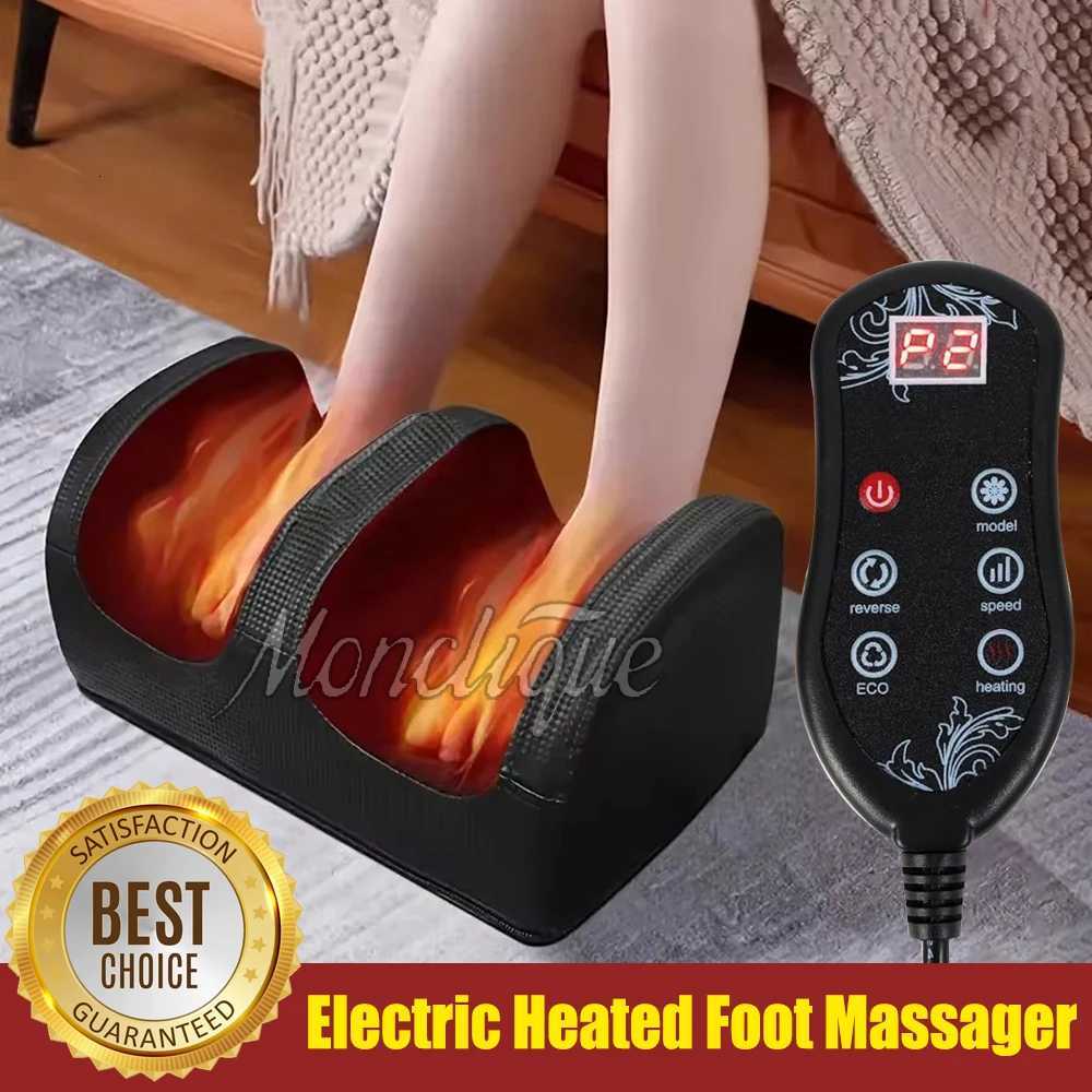 Kneading Relax Electric Foot Leg Massager Heated Roller Deep Tissue Shiatsu Calf Stress Relief Foot Machine with Remote Control W250826