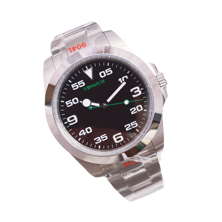 U1 40MM Sapphire Glass Automatic Mechanical Mens Watches Durable Sturdy Stainless Steel White Arabic Number Wristwatches