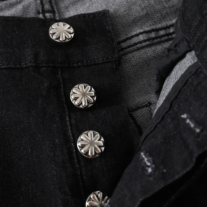 LOST SHDWS Jeans Fashion Allmatch Men Women Denim Pants High Quality Color Embroidery Flower Lostshdws Trousers 250826