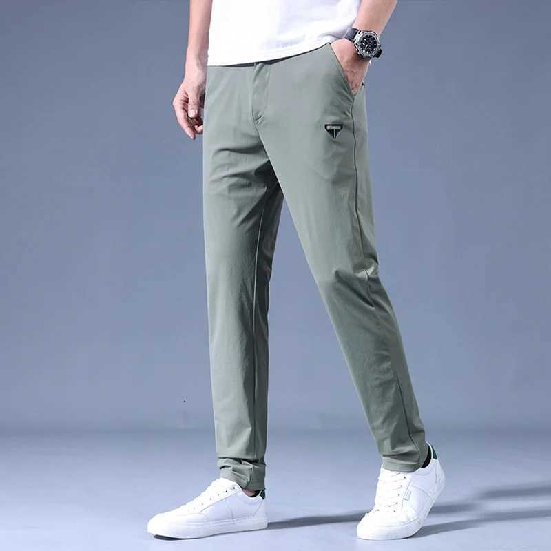 2025 Spring Summer Ultrathin Mens Stretch Slim Straight Casual Pants High Quality Fashion Breathable Golf Sports Trousers W250826