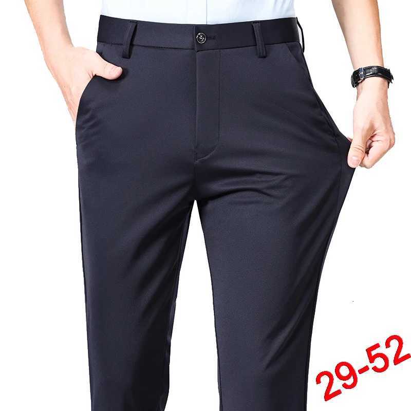 Plus Size Trousers Men Business Suit Pants Stretch Formal Dress Pants Big Man Classic Black Trousers W250826