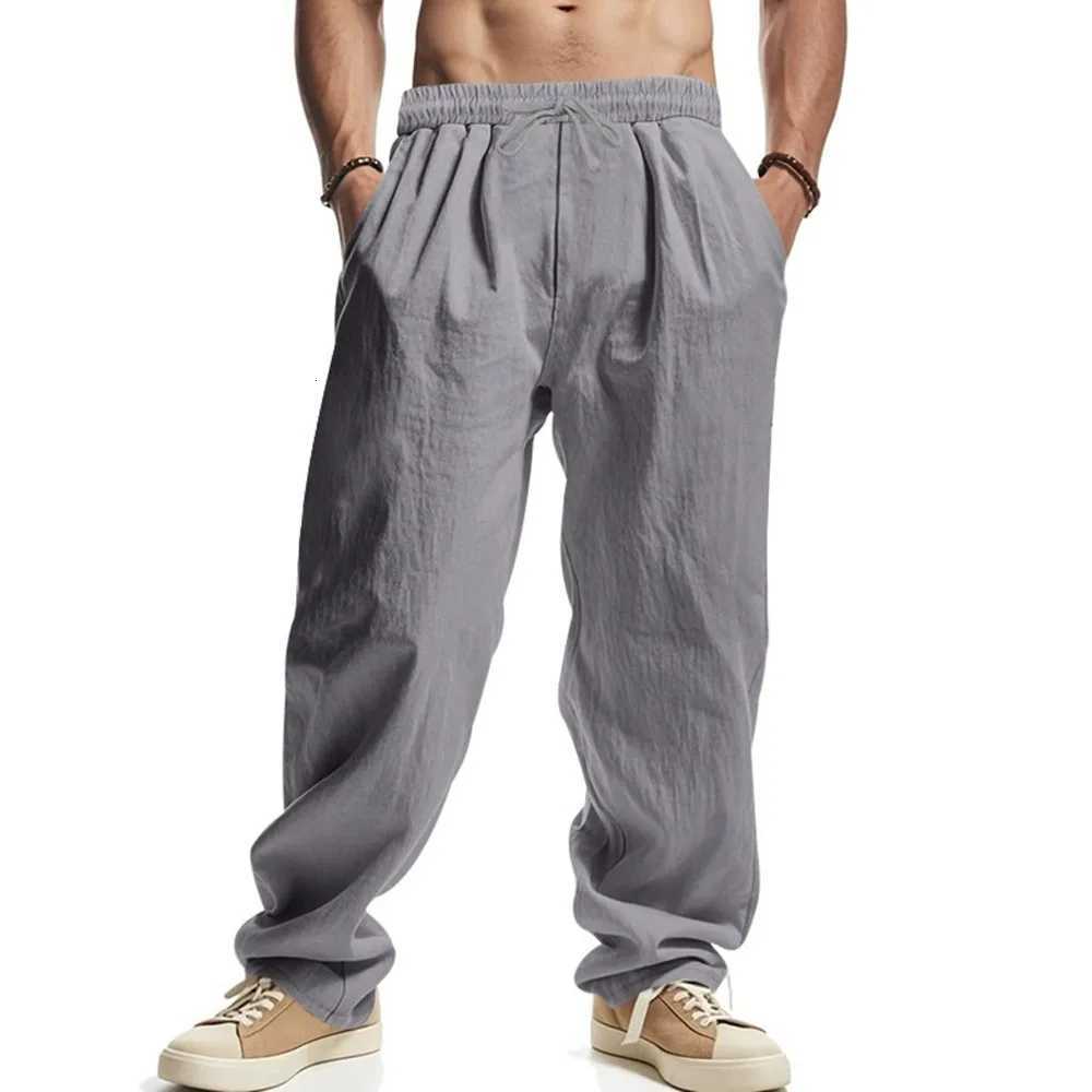 Mens Straight Leg Pants Cotton Linen Breathable Pants Lightweight Beach Hawaiian Style Lightweight Trousers Casual Sweatpants W250826