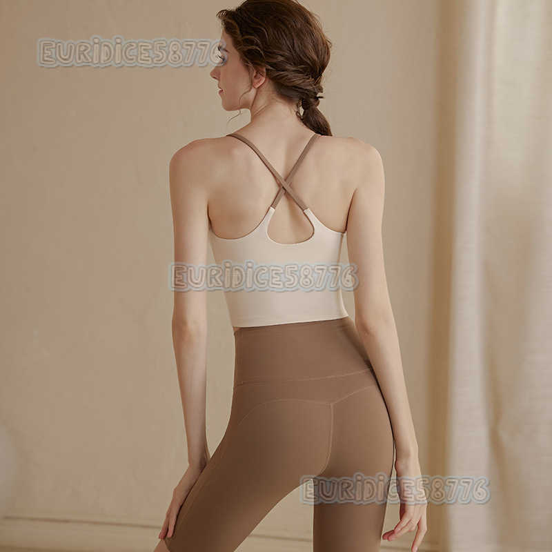 Cross Back Strap Sports Bra for Women Shockproof Quickdry Fitness Bra Pilates Yoga Vest for Summer H250825