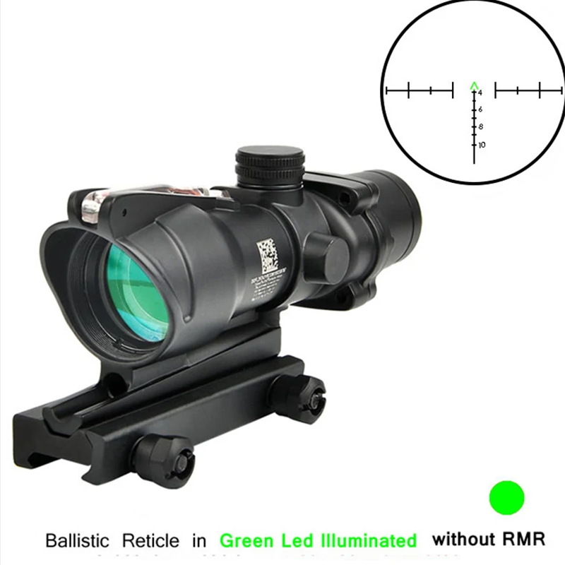 4X32 Scope Fiber Optics Illuminated Riflescope Tactics Reflex Sight Hunting Airsoft Rifle Red Green Dot Sight 20mm Rail
