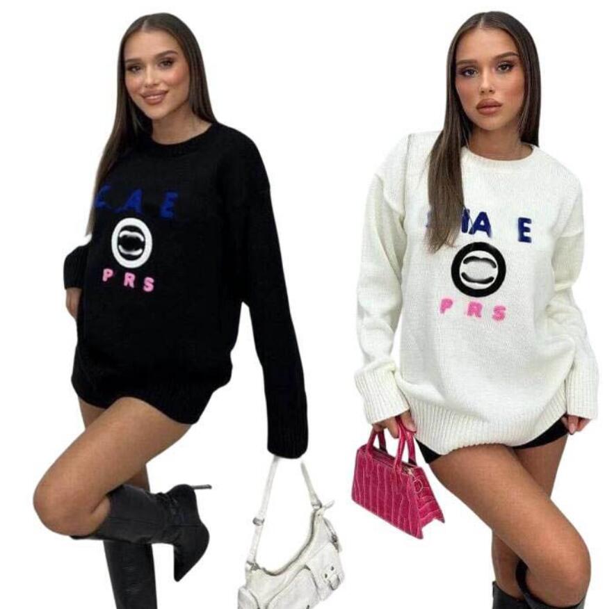 Letter Sweaters Designer o-neck pink Knitted pullover Cardigan Women's Western Style Versatile Casual Long sleeved Sweater Coats